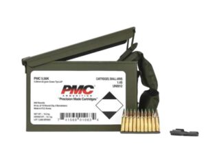 PMC Rifle Ammunition 5.56 NATO 62 gr Green Tip 2920 fps 1680/ct w/Bandoleer Metal Box (2-Metal Boxes) 1680/ct Total