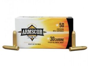 Armscor Rifle Ammunition .30 Carbine 110 gr FMJ 1915 fps 50/ct