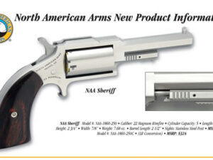 NORTH AMERICAN ARMS SHERIFF 22LR/22MAG 2.5" SS 5SH