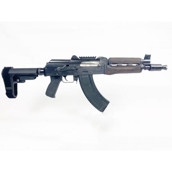 Zastava ZPAP92 AK-47 Pistol BULGED TRUNNION 1.5MM RECEIVER - Stained Wood Handguard | 7.62x39 | 10" Chrome Lined Barrel | Booster Brake | SBA3 Arm Brace