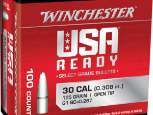 Winchester Ammo WBR30125 Centerfire Rifle  308Win 125gr Open Tip 100 Per Box/10 Case