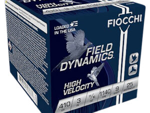 Fiocchi 410HV9 Field Dynamics High Velocity 410Gauge 3" 11/16oz 9Shot 25 Per Box/10 Case