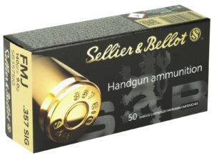 SELL & BELLOT 357 SIG 140G FMJ 50RD BOX 20 BOXES PER CASE