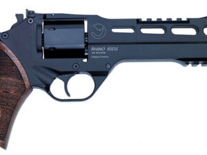 Chiappa Firearms CF340248 Rhino 60SAR *CA Compliant 357 Mag 6 Shot 6" Black Anodized  Steel Barrel, Blued Steel Cylinder, Black Anodized Aluminum Frame & Barrel Shroud, Picatinny Rails, Walnut Grip