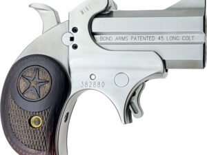 Bond Arms BAM Mini Original 45 Colt (LC) 2rd 2.50"  Stainless Steel Double Barrel & Frame, Auto Extractor & Rebounding Hammer, Blade Front/Fixed Rear Sights, Rosewood Grips, Manual Safety