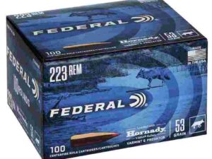 Federal Varmint & Predator Rifle Ammunition .223 Rem 53 gr FMJ 3400 fps 100/ct