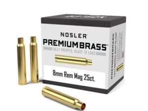 Nosler Unprimed Brass Rifle Cartridge Cases 25/ct 8mm Rem Mag