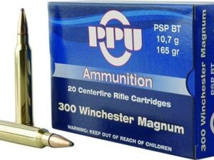 PPU Rifle Ammunition .300 Win Magnum 165 gr SPBT 3050 fps 20/ct