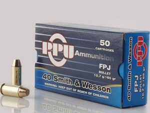 PPU Handgun Ammunition .40 S&W  165 gr FPJ  1541 fps 50/ct