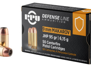PPU PPD9M Defense  9x18Makarov 95gr Jacketed Hollow Point 50 Per Box/20 Case