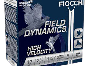Fiocchi 12HV9 Field Dynamics High Velocity 12Gauge 2.75" 1 1/4oz 9Shot 25 Per Box/10 Case