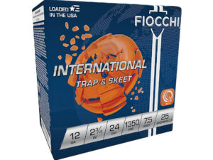 Fiocchi 12IN2475 Exacta Target International Trap & Skeet 12Gauge 2.75" 24gram 7.5Shot 25 Per Box/10 Case