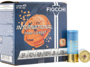Fiocchi 12IN249 Exacta Target International Trap & Skeet 12Gauge 2.75" 24gram 9Shot 25 Per Box/10 Case