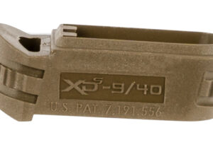 Springfield Armory XDS5902MFDE Backstrap Sleeve  made of Polymer with Flat Dark Earth & 1 Piece Design for 9mm Luger Springfield XD-S with #2 Backstrap & 3"-4" Barrel