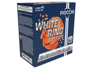 Fiocchi 12WRSL8 Exacta Target White Rino Super Light 12Gauge 2.75" 1 1/8oz 8Shot 25 Per Box/10 Case