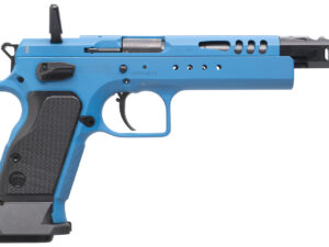 Tanfoglio IFG TFDOM9 Domina  9mm Luger Caliber with 5.20" Barrel, 17+1 or 19+1 Capacity, Overall Blue Finish Steel, Beavertail Frame, Ported Slide & Black Polymer Grip