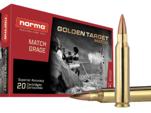 Norma Ammunition 10157692 Dedicated Precision Golden Target Match 223Rem 69gr Boat Tail Hollow Point 20 Per Box/10 Case