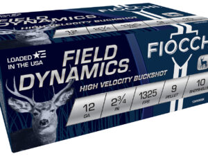 Fiocchi 12HV9P Field Dynamics  12Gauge 2.75" 9Pellets 00Buck Shot 10 Per Box/25 Case