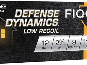 Fiocchi 12LE9P Defense Dynamics Low Recoil 12Gauge 2.75" 1Buck Shot 10 Per Box/25 Case