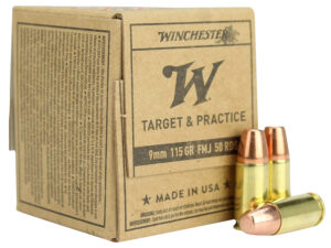 Winchester Ammo SG9W50 USA  9mmLuger 115gr Full Metal Jacket 50 Per Box/20 Case