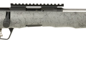 Savage Arms 70818 B Series TimberLite 17 HMR 10+1 18" Black Threaded Carbon Fiber/SS Barrel, Black Picatinny Rail Steel Receiver, Gray w/Black Webbing Synthetic Fixed Thumbhole Stock