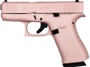 Glock PX4350204RGPCT G43X  Sub-Compact Frame 9mm Luger 10+1 3.41" Black GMB Barrel, Pearl White Cerakote Serrated Steel Slide, Rose Gold Polymer Frame w/Beavertail, Textured Polymer Grip, Ambidextrous