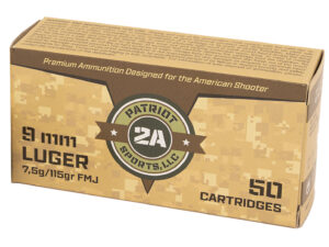 PATRIOT SPORTS LLC P9MM115F   9mm 115gr Full Metal Jacket 50 Per Box/20 Case