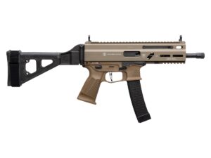 Grand Power Stribog SP9A1 Pistol - FDE | 9mm | 8" Threaded Barrel | 30rd | Folding SBT Brace