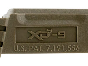 Springfield Armory XDS5901MFDE Backstrap Sleeve  made of Polymer with Flat Dark Earth Finish & 1 Piece Design for 9mm Luger Springfield XD-S with #1 Backstrap & 3.30" Barrel