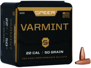 Speer 1029 Varmint  22Cal 50gr Jacketed Soft Point 100 Per Box/5 Case