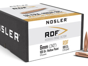 Nosler 53410 RDF Match 6mm 105gr Hollow Point Boat Tail 100/Box