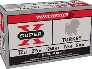 Winchester Ammo X12MT5 Super X Magnum Turkey 12Gauge 2.75" 1 1/2oz Copper Plated 5Shot 10 Box/10 Case