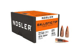 Nosler 39510 Ballistic Tip  22Cal 40gr Spitzer Point 100/Box