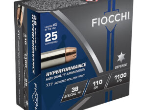 Fiocchi 38XTPB25 Hyperformance  38Special+P 110gr Hornady XTP Hollow Point 25 Per Box/20 Case