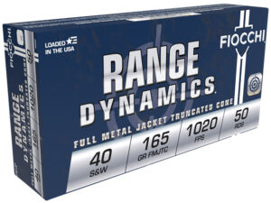 Fiocchi 40SWF Range Dynamics  40S&W 165gr Full Metal Jacket Truncated Cone 50 Per Box/20 Case