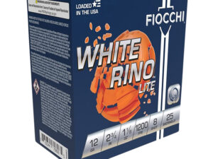 Fiocchi 12WRNL8 Exacta Target White Rino Lite 12Gauge 2.75" 1 1/8oz 8Shot 25 Per Box/10 Case