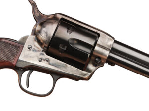 Taylors & Company 556205DE Short Stroke Smoke Wagon  357 Mag 6rd 5.50" Blued Cylinder & Barrel Color Case Hardened Steel Frame Checkered Walnut Navy Size Grip (Taylor Tuned)