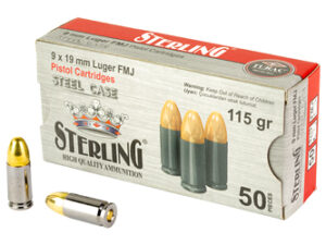 STERLING 9MM 115GR FMJ STEEL 50/1000