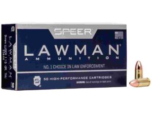 Speer Lawman Handgun Ammunition 9mm Luger 115 gr TMJ-RN 9MM LUGER 115GR TMJ LAWMAN AMMUNITION 50 ROUND BOX
