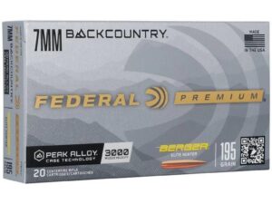 Federal Berger Elite Hunter Rifle Ammunition 7mm Backcountry 195gr HPBT 3000 fps 20/ct