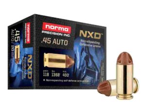 Norma NXD Handgun Ammunition .45 Auto 118gr NXD 1368 fps 20/ct