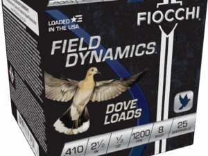 FIOCCHI FIELD DYNAMICS 410 GA 2.5" 1/2OZ #8 SHOT 25RD BX 250RD CASE
