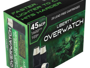 Liberty Ammunition LAOW451051600 OverWatch  45ACP 105gr Open Cavity Design 20 Per Box/50 Case