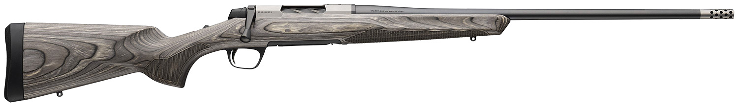Browning 036092299 X-Bolt 2 Hunter Full Size 6.8 Western 3+1 24" Matte Blued Threaded Sporter Barrel, Drilled & Tapped Stainless Steel Receiver, Fixed Gray Laminate Stock, Radial Muzzle Brake