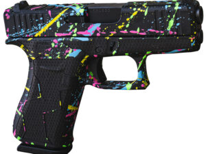 Glock UX4350204NSPLT G43X  Slim Sub-Compact Frame 9mm 10+1 3.41" Black GMB Barrel, Black Splatter Cerakote Serrated Steel Slide, Polymer Frame & Grip