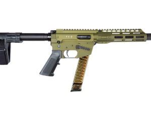 FREEDOM ORDNANCE FX9P8SBM-ODG FX9  9mm Luger 32+1 8" Black Nitride Barrel, M-LOK Handguard, OD Green Aluminum Receiver w/Picatinny Rail, OD Green Polymer SB Mini Brace, Black AR15 Grip
