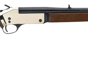 Henry H015B4570 Single Shot  45-70 Gov Caliber with 1rd Capacity, 22" Blued Barrel, Polished Brass Metal Finish & American Walnut Stock, Right Hand (Full Size)