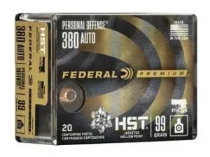 FEDERAL 380 AUTO 99GR HYDRA-SHOK DEEP HP 20 RD/BX 10 BX/CS