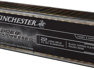 Winchester Ammo SUP22LR Super Suppressed  22LR 45gr Black Copper Plated Round Nose 100 Per Box/20 Case
