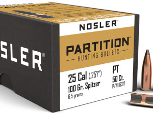 Nosler 16317 Partition  25Cal 100gr Spitzer 50/Box